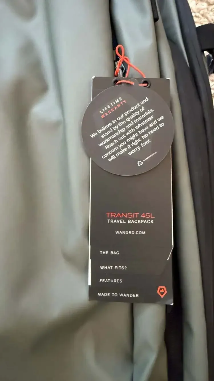 WANDRD Transit 45L Travel Backpack PLUS Camera Cube